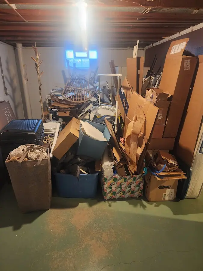 Roll-off dumpster container at job site for 4 Yard Dumpster Rental in Medfield